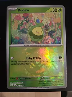 Budew (Master Ball Pattern) - 004/131 - Common - Reverse Holo Pokemon NM - Image 1