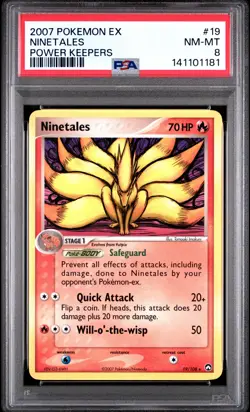 2007 POKEMON EX POWER KEEPERS #19 NINETALES PSA 8 - Image 1