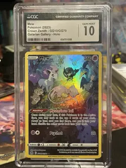 Mew GG10/GG70 Crown Zenith: Galarian Gallery Holo CGC 10 Gem Mint Pokemon Tcg - Image 1