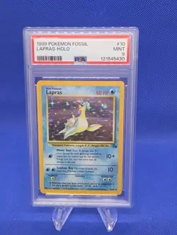 VTG WOTC Pokemon Fossil Unlimited Lapras 10/62 Holo Rare PSA 9 MINT NEW CERT - Image 1