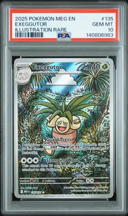 2025 POKEMON MEG EN-MEGA EVOLUTION ILLUSTRATION RARE #135 EXEGGUTOR PSA 10 - Image 1