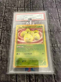2013 POKEMON B&W PLASMA BLAST #102 EXEGGCUTE PSA 10 Low Pop Gold Egg - Image 1