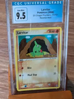 2006 Pokemon EX Dragon Frontiers Larvitar Reverse Holo #51 CGC Gem Mint 9.5/10 - Image 1