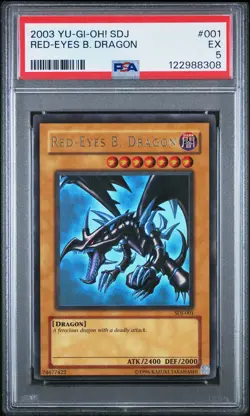 2003 Yu-Gi-Oh! Starter Deck: Joey SDJ-001 Red-Eyes Black Dragon PSA 5 Unlimited - Image 1