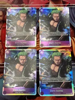 4x (PLAYSET) Zoro Juurou ST18-004 SR ONE PIECE TCG Purple Luffy Starter Deck 18 - Image 1
