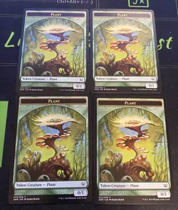 Plant Token x4 MTG Duel Decks Nissa vs Ob Nixilis Magic the Gathering - Image 1