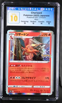 2022 Japanese Pokemon Charizard Holo 10/71 Pokemon Go CGC Perfect 10 - Image 1