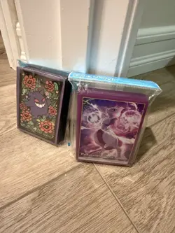 Set Of Mewtwo And Floral Gengar Pokemon Center Japan Sleeves 64ct 66x92mm New - Image 1