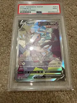 Pokemon TCG Mew V Fusion Strike Full Art Holo Ultra Rare #251/264 PSA 9 2021 - Image 1