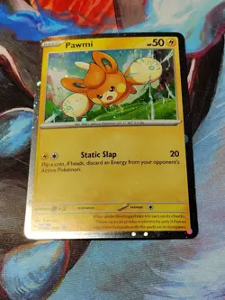 Pokemon TCG Pawmi SVP040 Promo Cosmo Holo HD Galaxy Swirl Mew Tail - Image 1