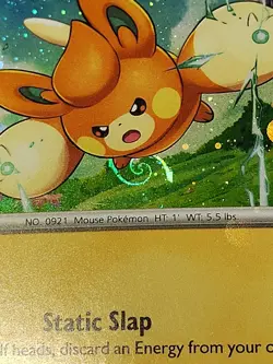 Pokemon TCG Pawmi SVP040 Promo Cosmo Holo HD Galaxy Swirl Mew Tail - Image 3