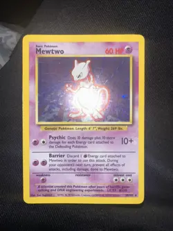 Pokemon Mewtwo Holographic Rare Base Set, Unlimited TCG Card 10/102 shadowless - Image 2