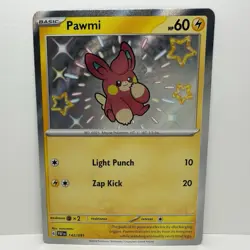 Pawmi 142/091 Pokemon SV: Paldean Fates Shiny Rare Holo 2024 - Image 1