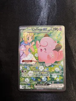 Pokemon TCG Lillie's Clefairy EX 184/159 Sv09: Journey Together Illustration Ra. - Image 1
