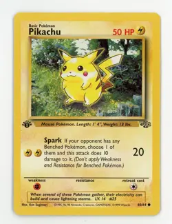 1st Edition Pikachu - Pokemon 1999 Jungle #60 NM+ - Image 1
