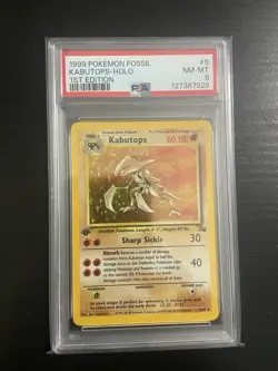 Pokemon Kabutops Fossil 1st Edition Holo Rare #9 PSA 8 - Image 1