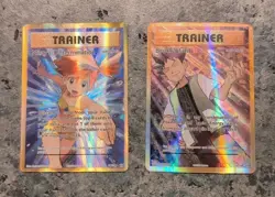 Pokemon Mistys Determination+Brocks Grit Gold Trainer Full Art Lot Of 2-Unplayed - Image 1