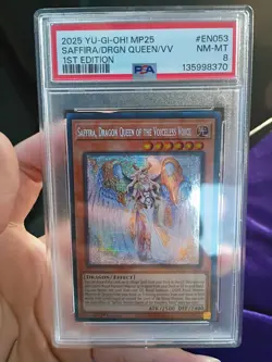 Yugioh Saffira, Dragon Queen of the Voiceless Voice MP25-EN053 Prismatic Secret - Image 1