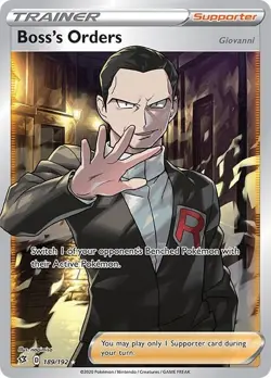 Pokemon Boss's Orders Giovanni Ultra Rare Full Art Holo Card 189/192 - Image 1