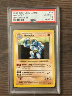Pokemon Game Shadowless MACHOKE #34 PSA10 # 27765239 - Image 1