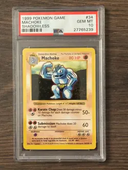 Pokemon Game Shadowless MACHOKE #34 PSA10 # 27765239 - Image 2