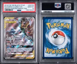 2019 POKEMON SM BLACK STAR PROMO SM193 FULL ART/GARCHOMP & GIRATINA GX PSA 10 - Image 1