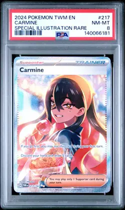 2024 POKEMON TWM EN-TWILIGHT MASQUERADE 217 CARMINE SPECIAL ILLUSTRATION RARE PS - Image 1