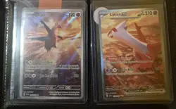 2024 POKEMON SURGING SPARKS LATIOS #203 AND LATIAS #239 PAIR - Image 1