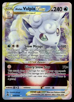 Alolan Vulpix VSTAR 034/195 SWSH12: Silver Tempest Pokemon - Image 1