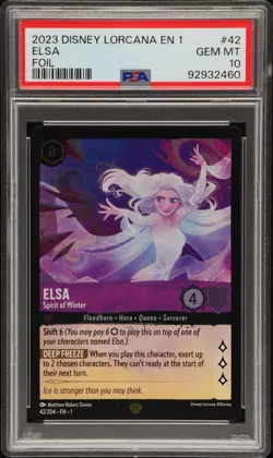2023 Disney Lorcana Elsa - Spirit of Winter Cold Foil #42 - PSA 10 Gem Mint - Image 1