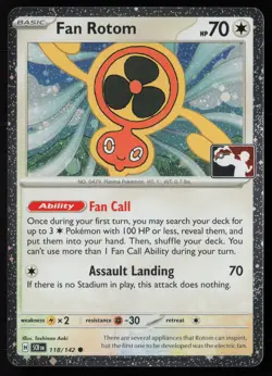 Pokemon Fan Rotom 118/142 Prize Pack Series Cards Cosmo Holo Pack Fresh - NM - Image 1