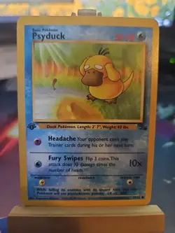 Pokemon TCG Psyduck Fossil 1st Edition Common Card NM 52/62 - Image 1