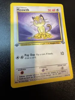 Pokemon Card Meowth 56/64 Jungle 1st Edition NM - Image 1