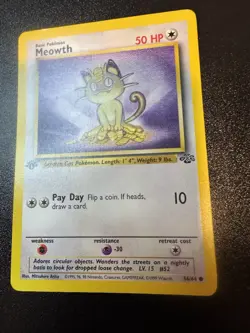 Pokemon Card Meowth 56/64 Jungle 1st Edition NM - Image 2