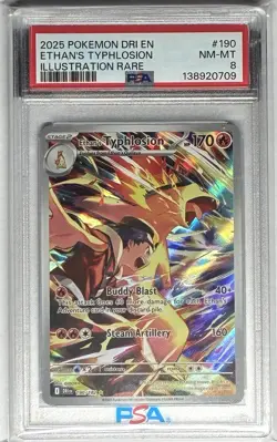2025 Pokemon Destined Rivals Ethan’s Typhlosion 190/182 IR PSA 8 NM-MT - Image 1