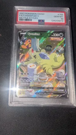 TYRANITAR V Battle Styles Holo Alt Art #155 PSA 10 Gem Mint Pokemon - Image 1