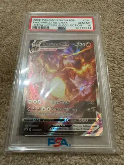 2022 POKEMON SWSH BLACK STAR PROMO #261 FULL ART/CHARIZARD VMAX PSA 10 - Image 1