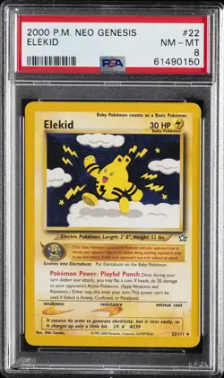 2000 POKEMON NEO GENESIS #22 ELEKID PSA 8 - Image 1
