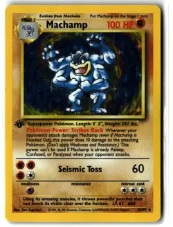 Machamp ⭐ 8/102 1st Edition Holo Rare Base Set 1999 Pokemon MP - Image 1