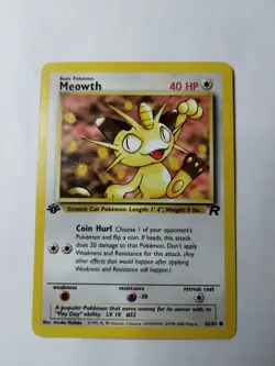 Pokemon TCG Meowth Team Rocket 62 Regular 1st Edition Common - Uncirculated - Image 1