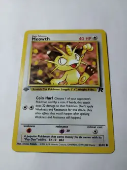 Pokemon TCG Meowth Team Rocket 62 Regular 1st Edition Common - Uncirculated - Image 2