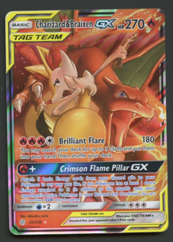 Charizard & Braixen GX 22/236 Cosmic Eclipse MP Rare Pokemon Card - Image 1
