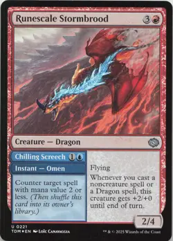 Runescale Stormbrood - FOIL - U Tarkir: Dragonstorm 221 - MTG - Image 1