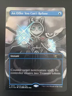 FOIL An Offer You Can't Refuse Promo With Cat Jace Art MTG Secret Lair Play NM - Image 1