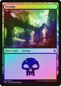Swamp (259) FOIL Khans of Tarkir NM Basic Land MAGIC GATHERING CARD ABUGames - Image 1
