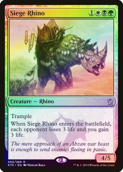 Siege Rhino FOIL Khans of Tarkir NM White Black Green Rare MAGIC CARD ABUGames - Image 1