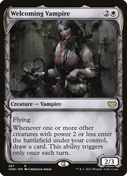Welcoming Vampire NM FOIL SHOWCASE Innistrad: Crimson Vow MTG #287 - Image 1