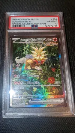 2024 Pokemon Temporal Forces #204/162 Gouging Fire EX SIR PSA 10 Gem Mint - Image 1