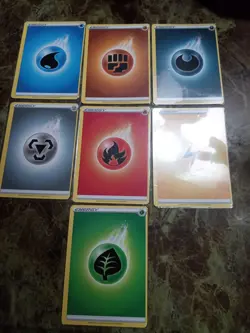 Pokemon TCG Sword & Shield Energy Miscut Error Lot Of 7 Alignment Dot - Image 1