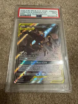 POKEMON 2020 UMBREON & DARKRAI GX SM BLACK STAR PROMO #SM241 PSA 9 - Image 1